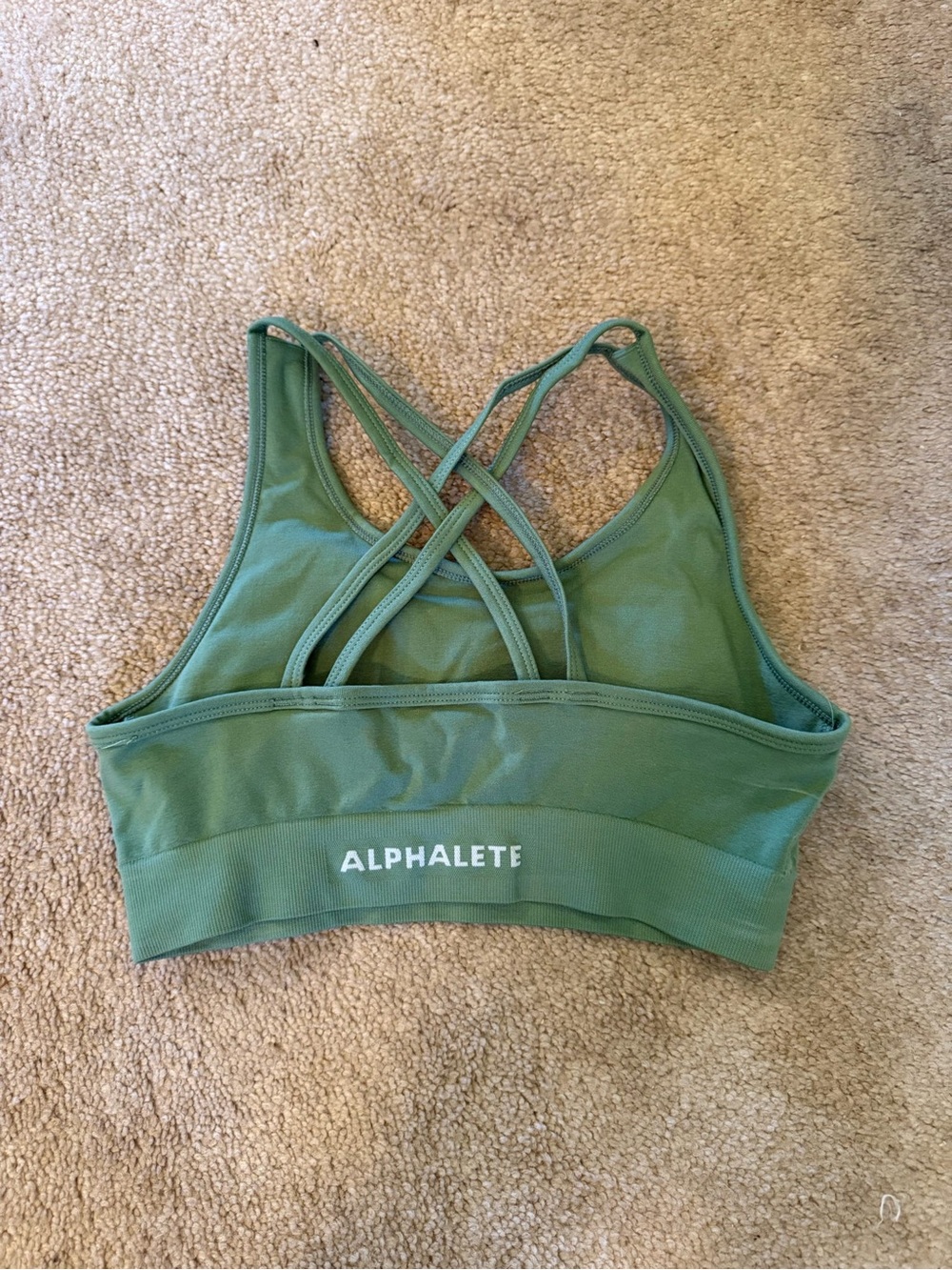 Alphalete Olive Green Crisscross Strappy Sports Bra
